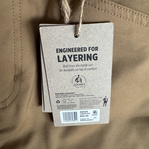 Jockey Outdoors Tan and Gray Men’s Utility Pants 36x32 - Picture 2 of 6